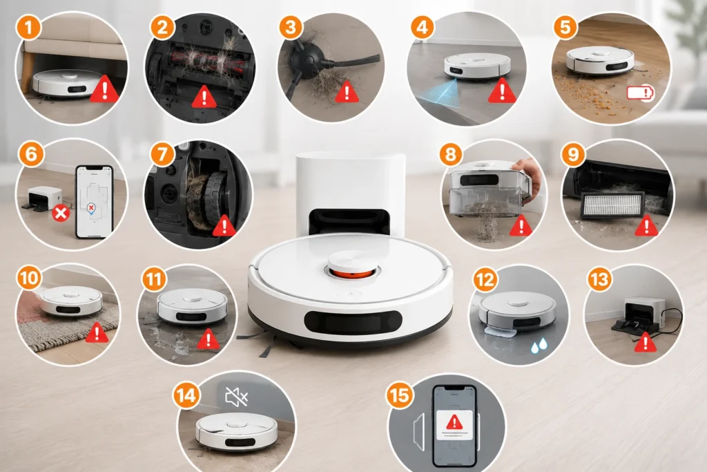 15 Lỗi Thường Gặp Trên Robot Hút Bụi Và Cách Khắc Phục