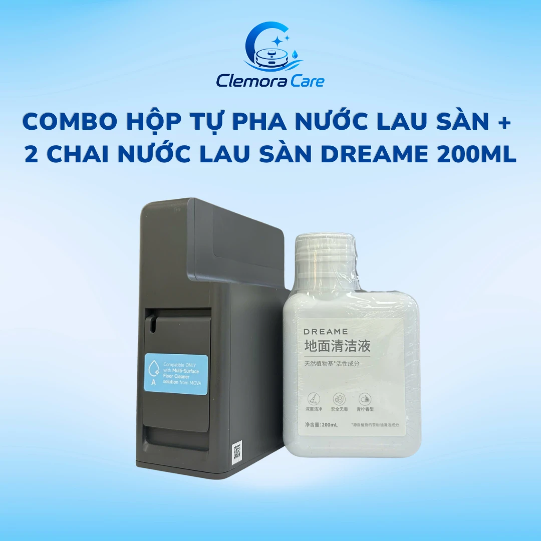 Combo Hộp Tự Pha Nước Lau Sàn + 2 Chai Nước Lau Sàn Dreame 200ml